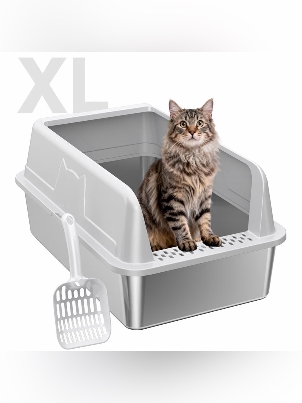 Gray Closed-Top Cat Litter Box with Scoop - XL